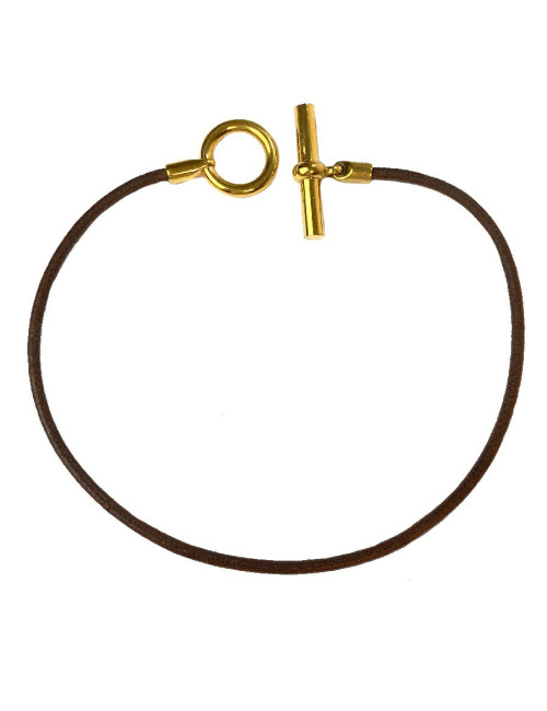 Collier HERMES cordon  et boucle dorée