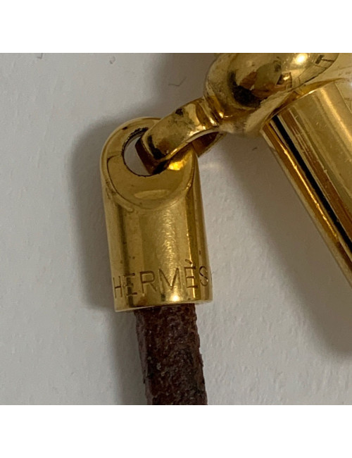 Collier HERMES cordon  et boucle dorée