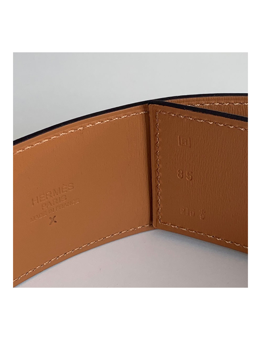 Ceinture HERMES collier de chien étoupe en cuir epsom