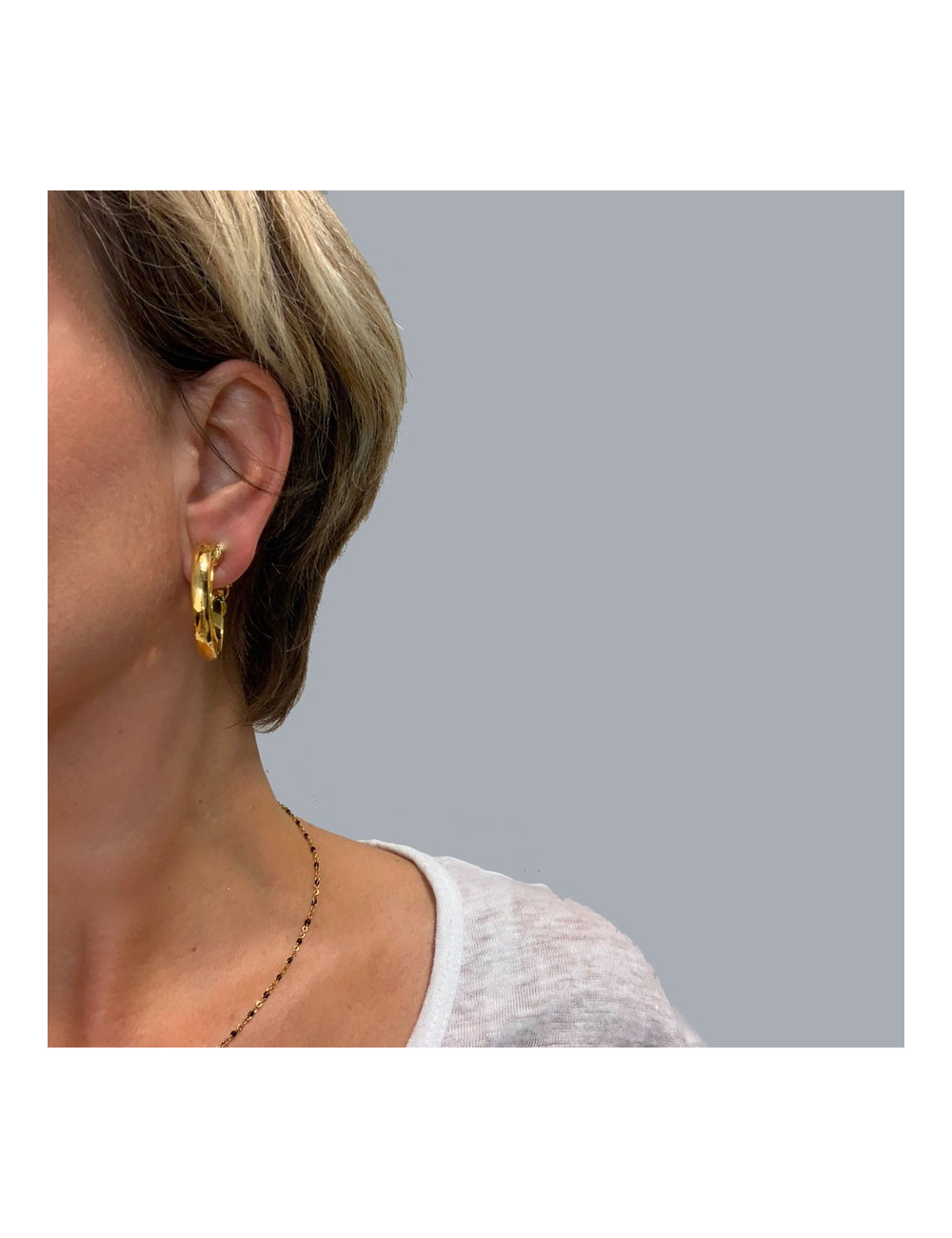 Clip CHANEL créoles dorées vintage