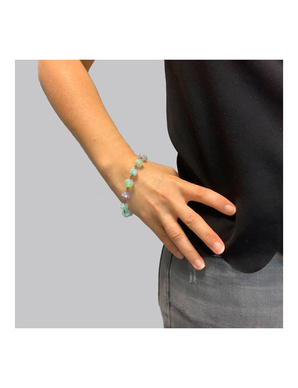 bracelet perles multicolores