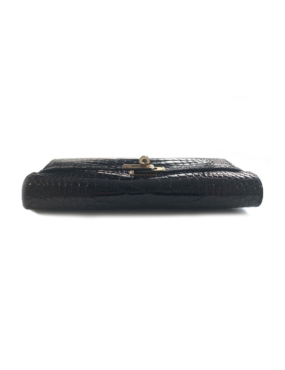 Portefeuille kelly HERMES alligator noir