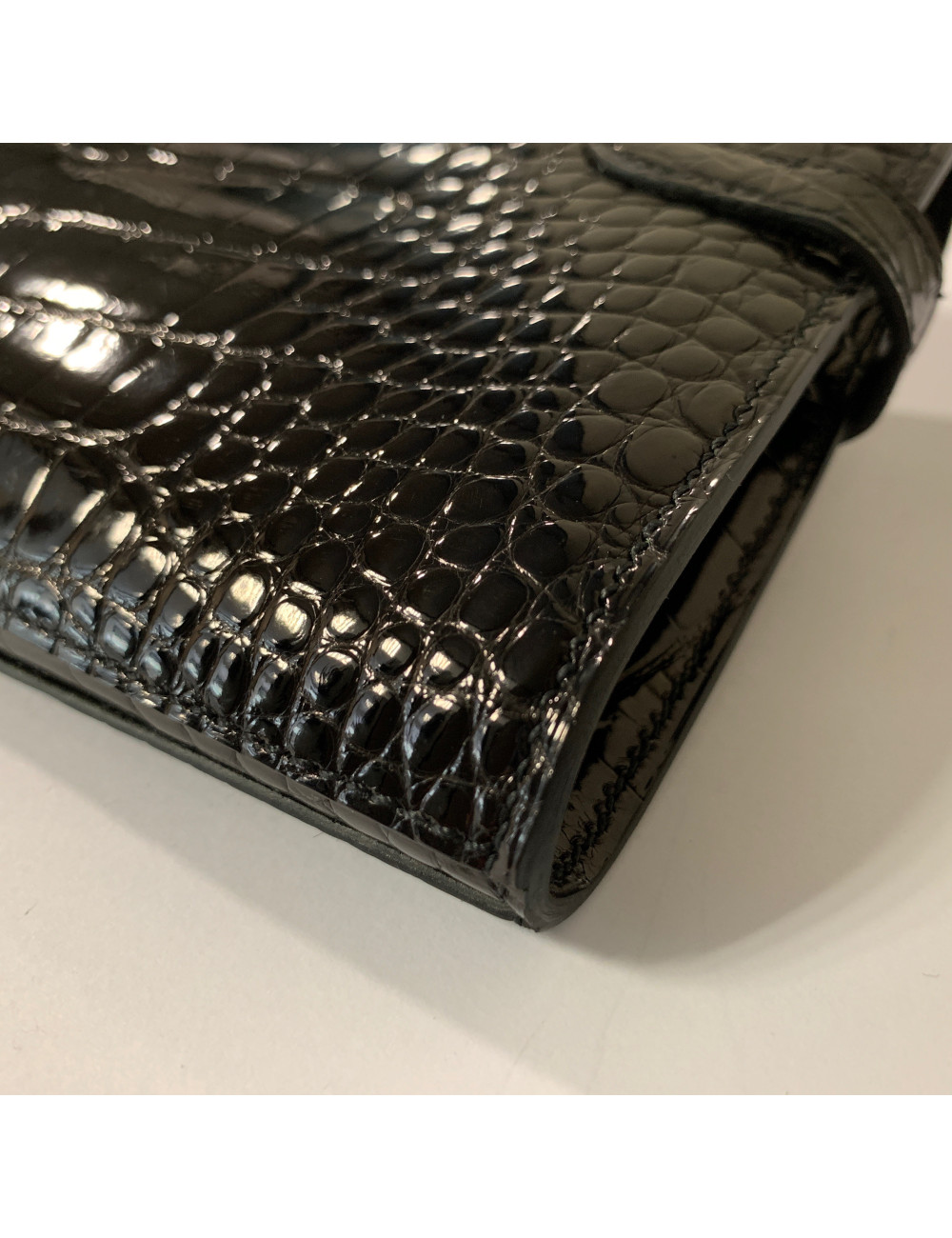 Portefeuille kelly HERMES alligator noir