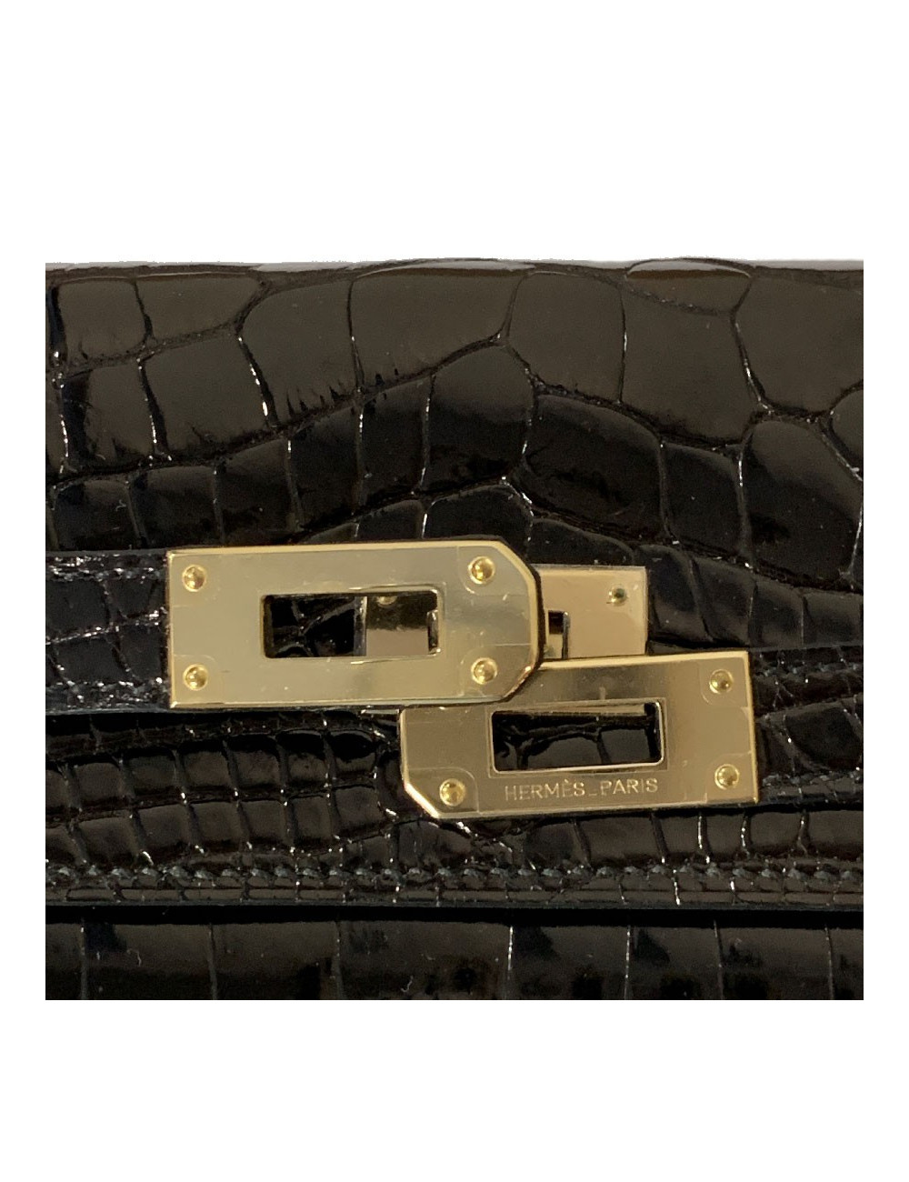 Portefeuille kelly HERMES alligator noir