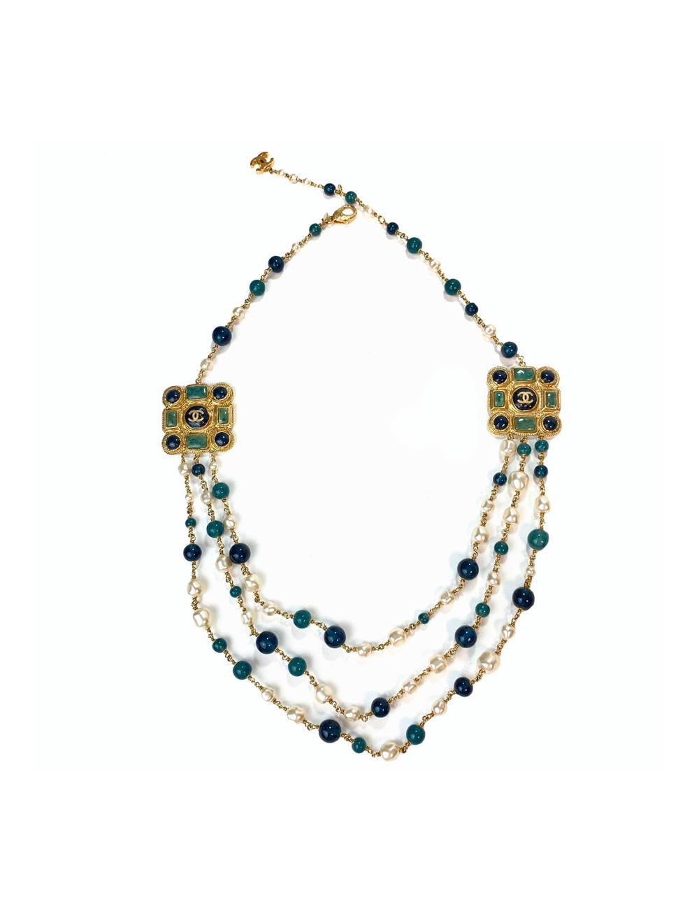 Sautoir CHANEL triple rangs 