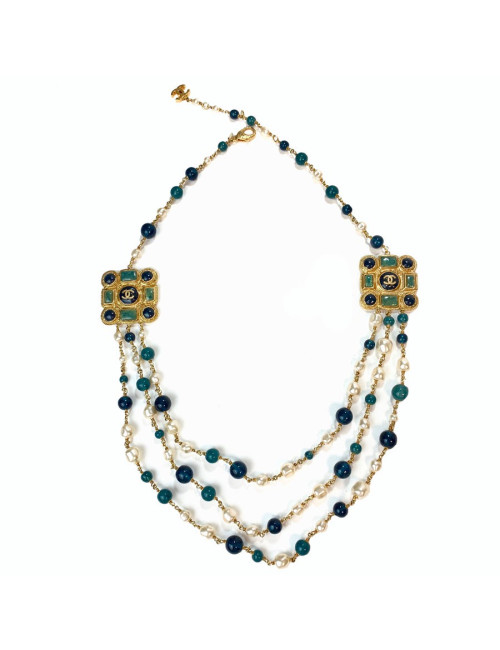 Sautoir CHANEL triple rangs 