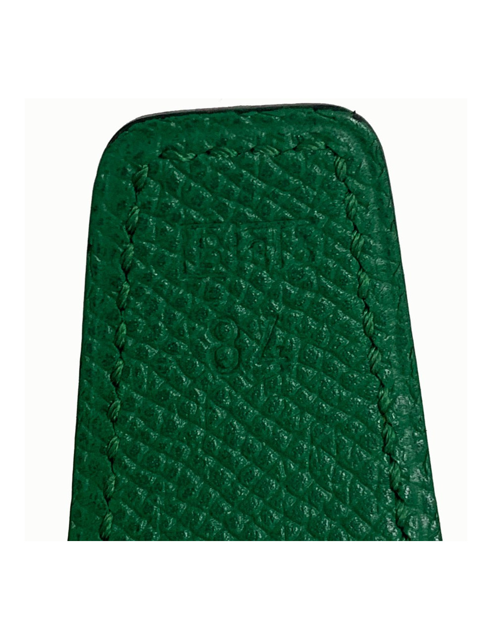 Ceinture T 84  HERMES réversible cuir epsom vert et jaune