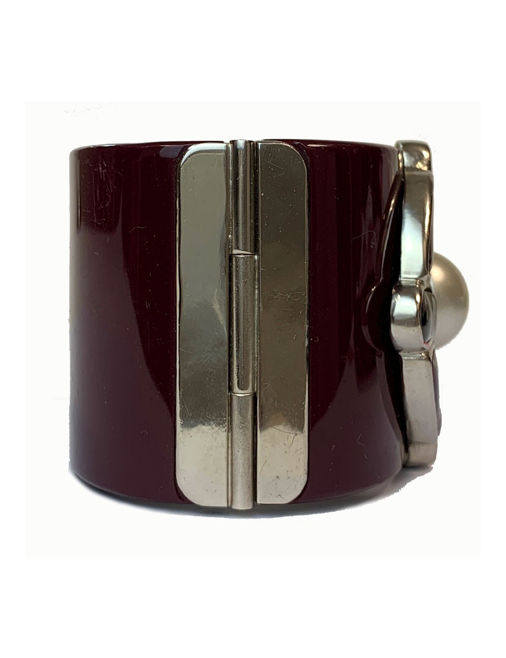 Manchette CHANEL plexiglass violet et perle