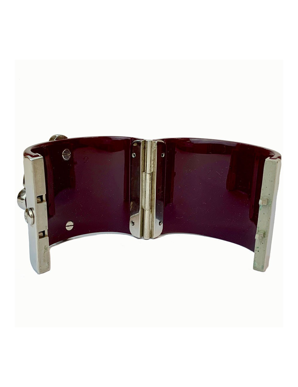 Manchette CHANEL plexiglass violet et perle