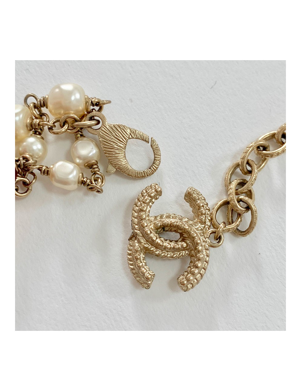 Sautoir CHANEL triple rangs multicolore