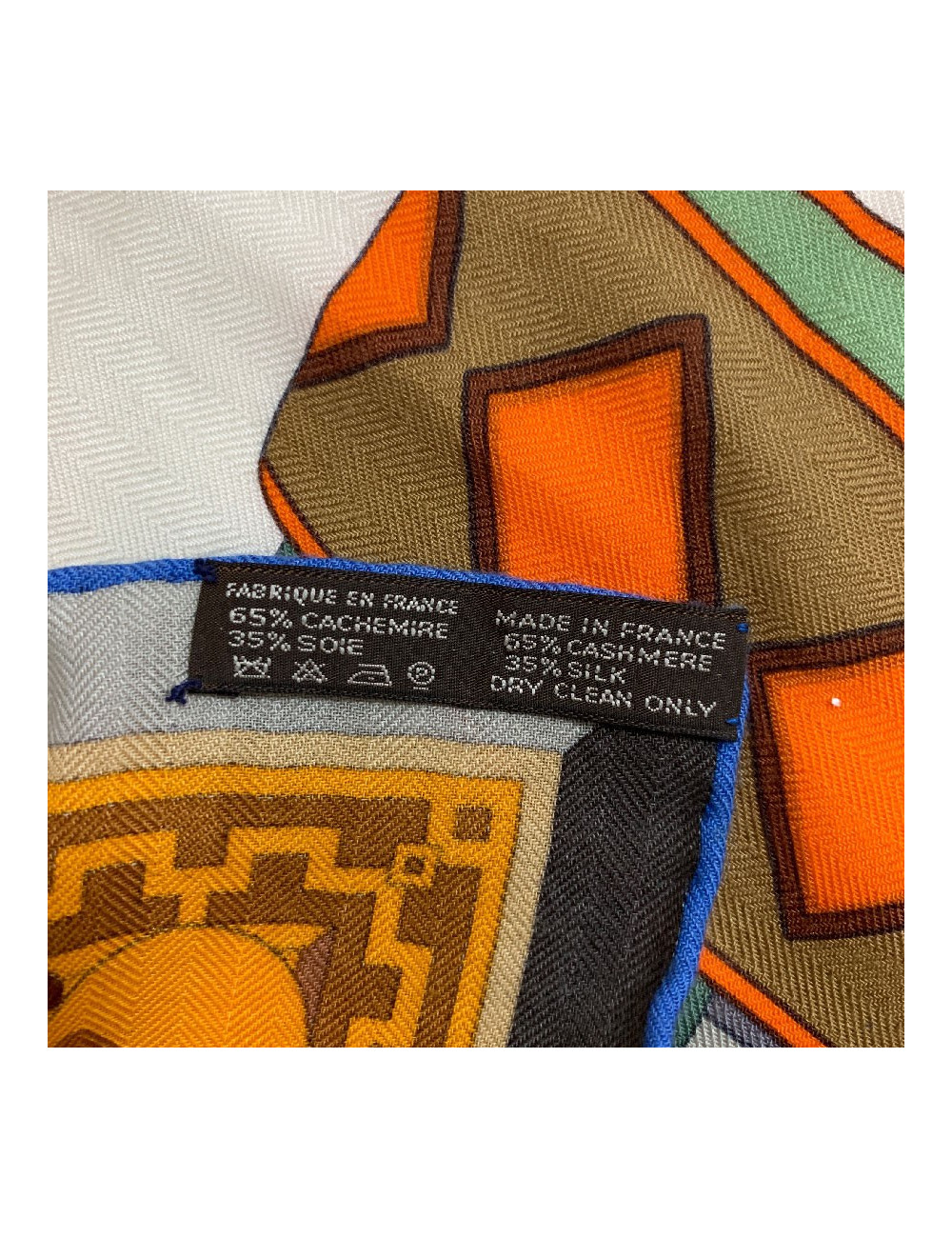 Chale HERMES Colliers de chiens en cachemire et soie orange