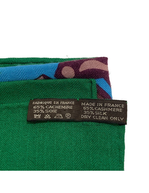 Foulard HERMES vert et orange