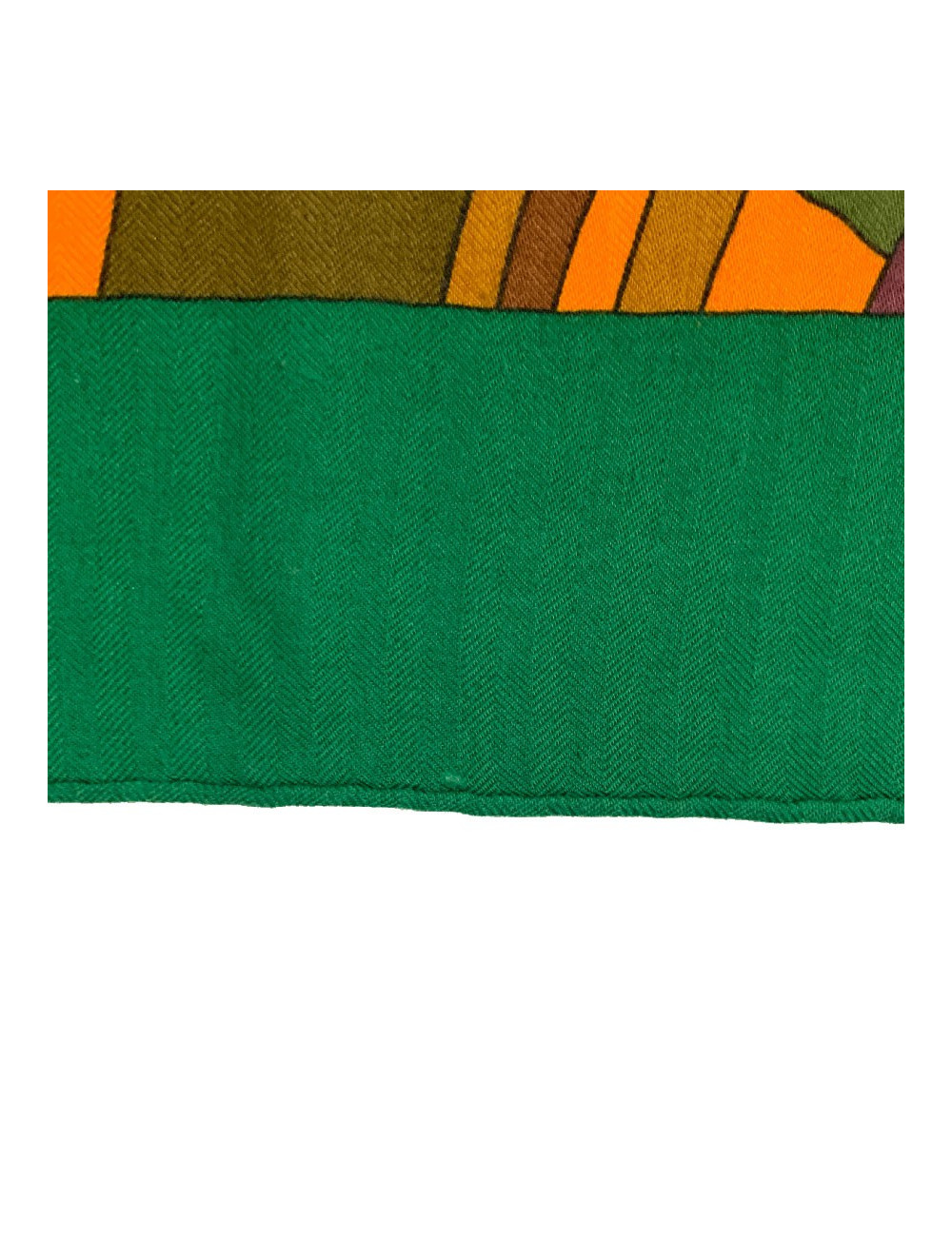Foulard HERMES vert et orange