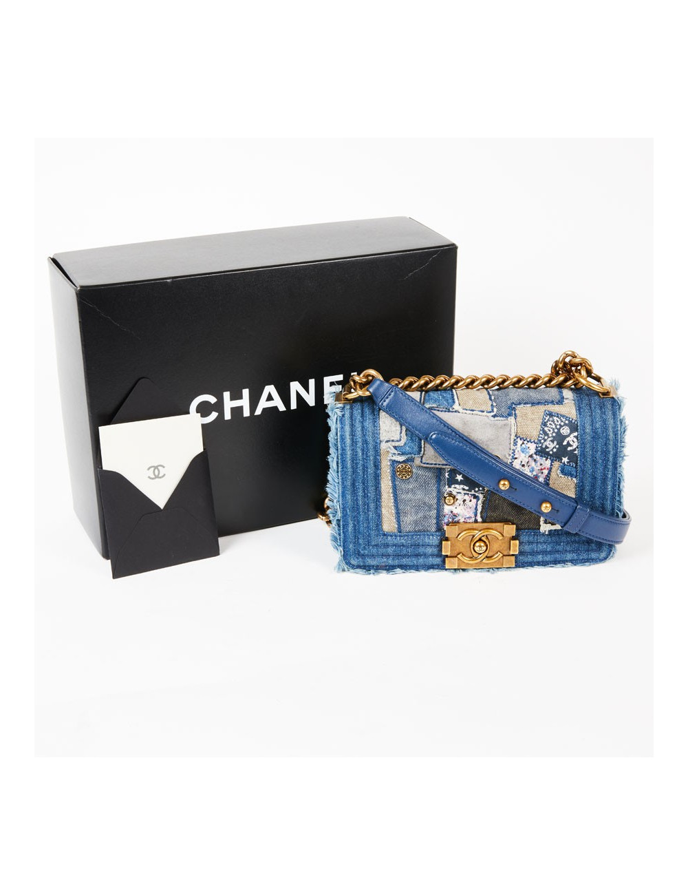 Sac Boy CHANEL patchwork jean's bleu