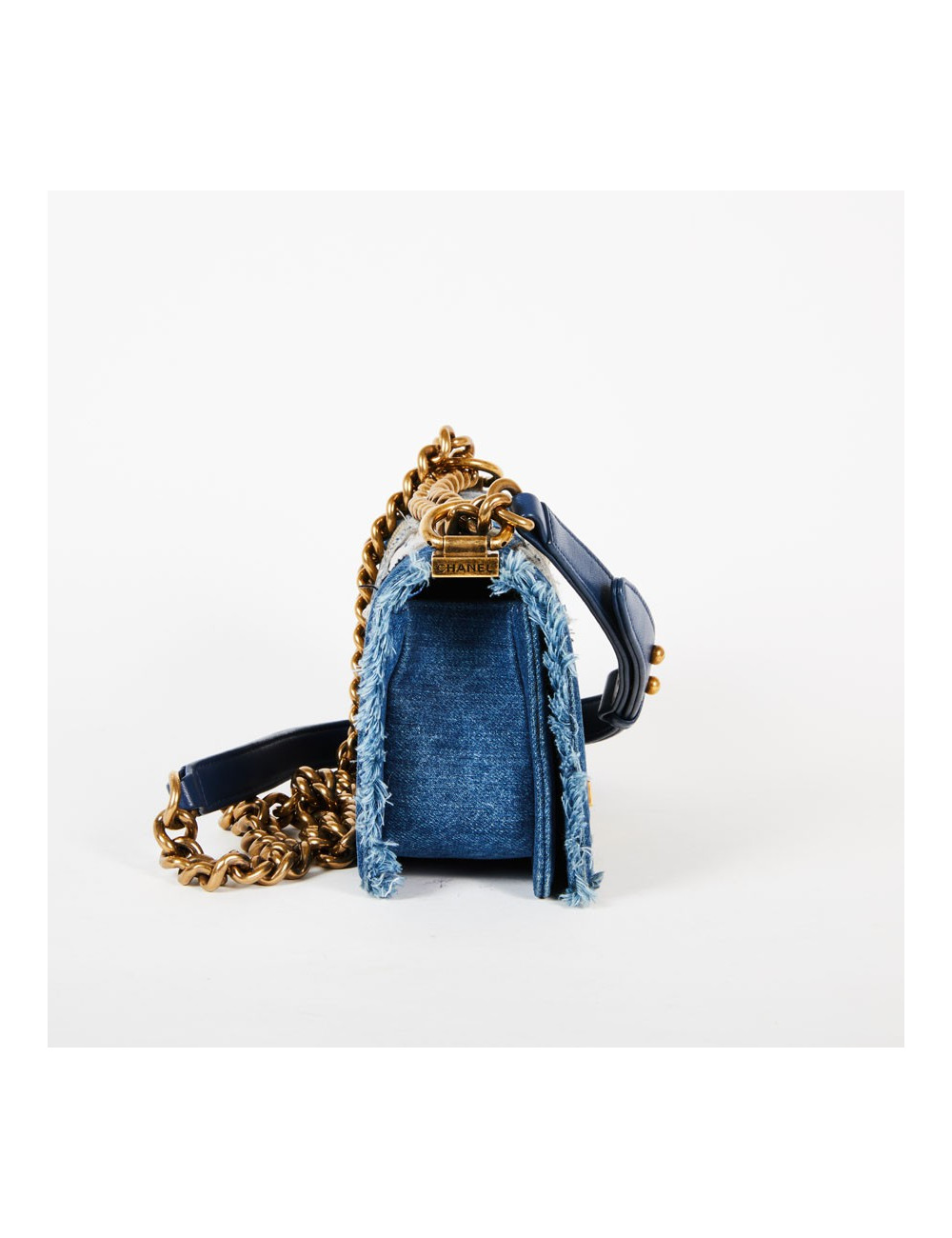 Sac Boy CHANEL patchwork jeans bleu