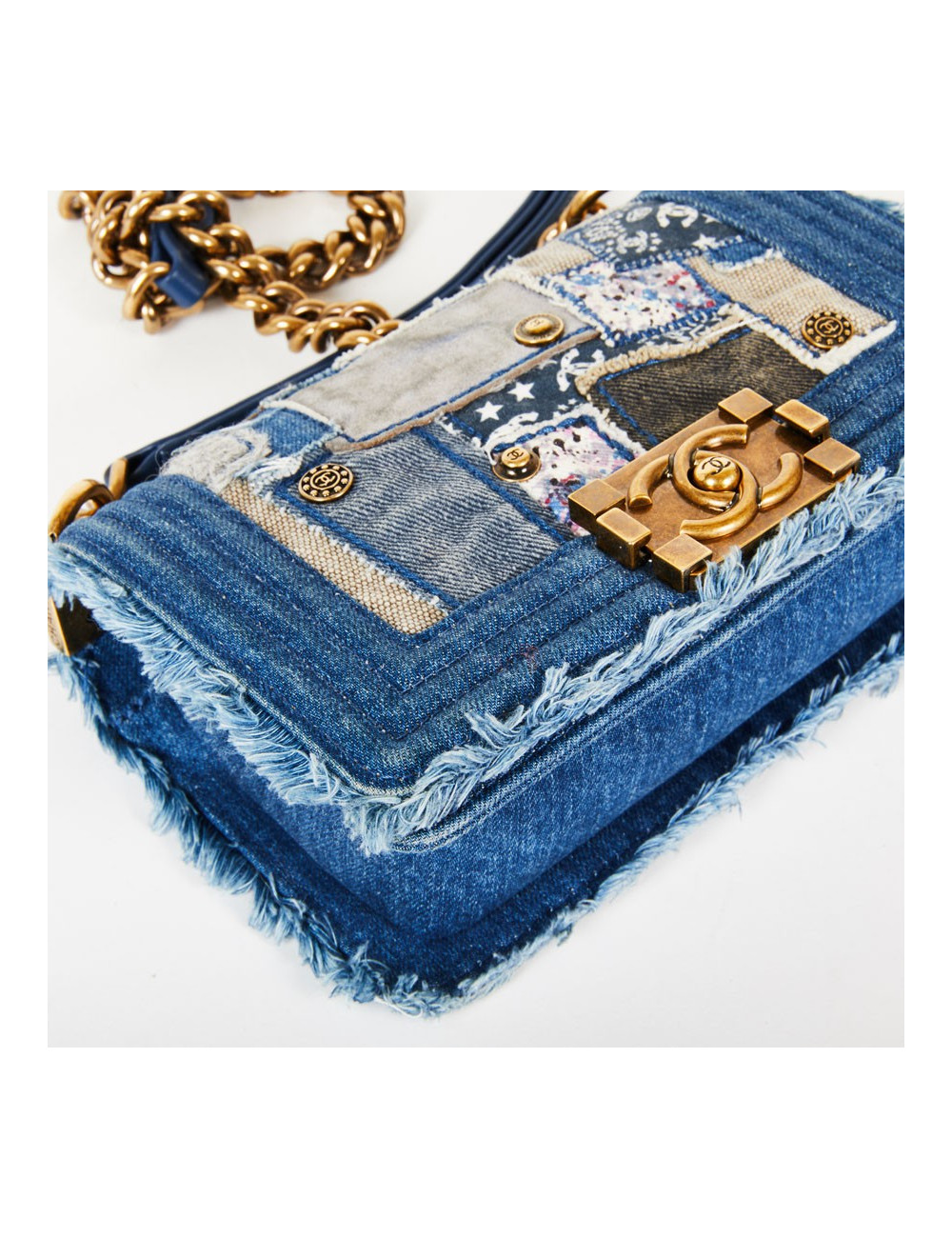 Sac Boy CHANEL patchwork jean's bleu