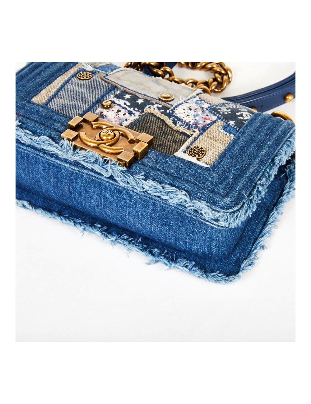 Sac Boy CHANEL patchwork jean's bleu
