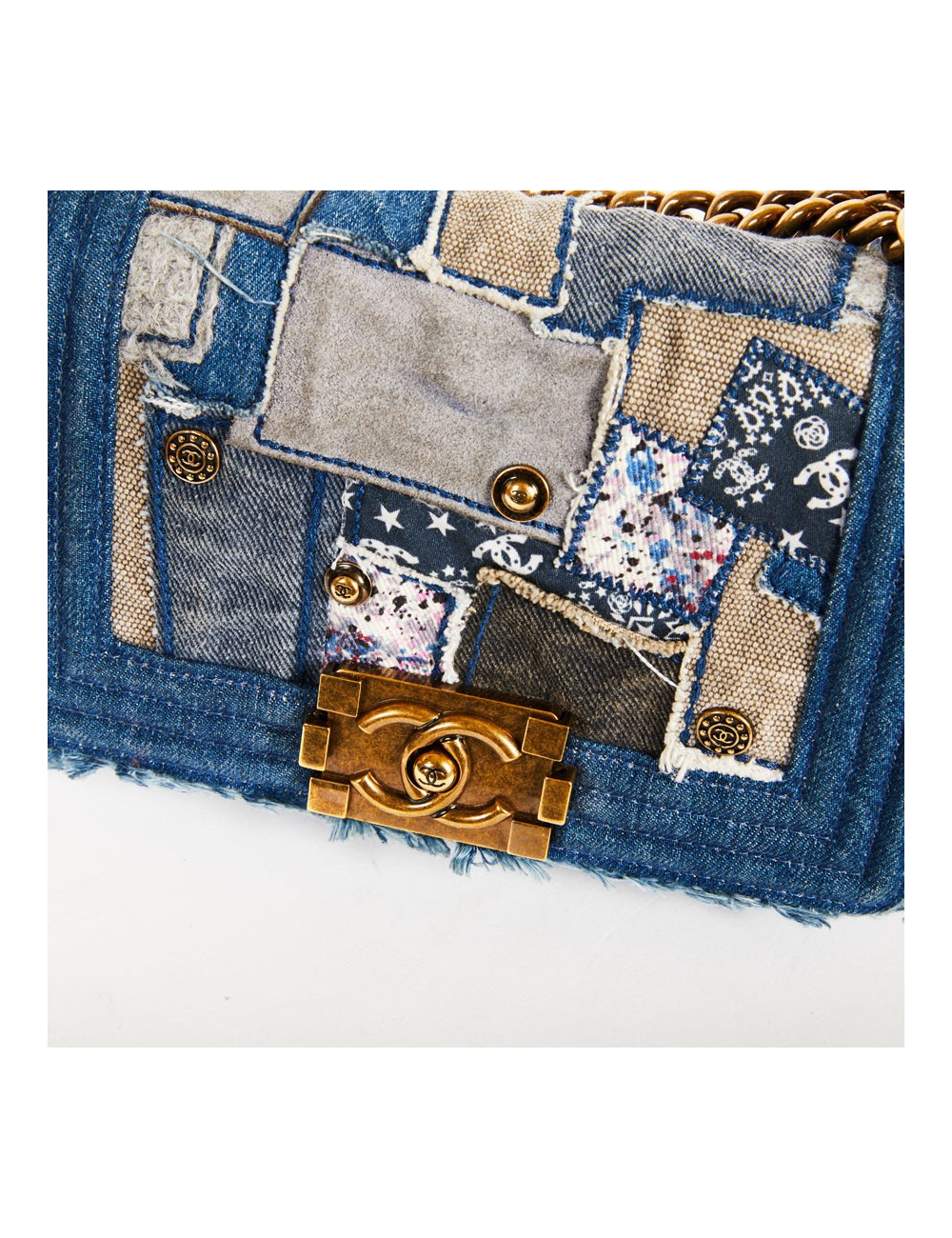 Sac Boy CHANEL patchwork jean's bleu