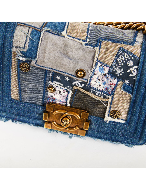 Sac Boy CHANEL patchwork jean's bleu