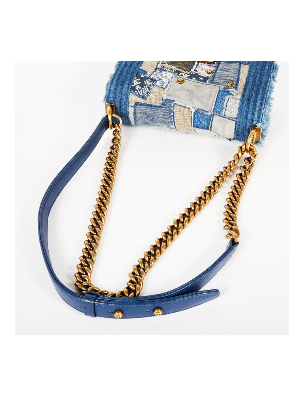 Sac Boy CHANEL patchwork jeans bleu