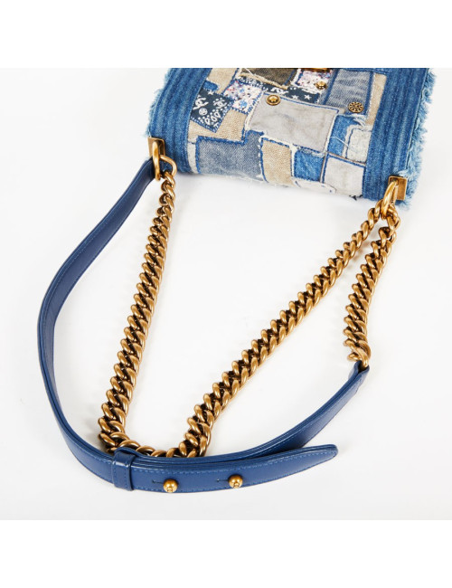Sac Boy CHANEL patchwork jeans bleu