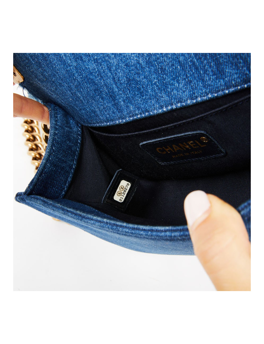 Sac Boy CHANEL patchwork jean's bleu