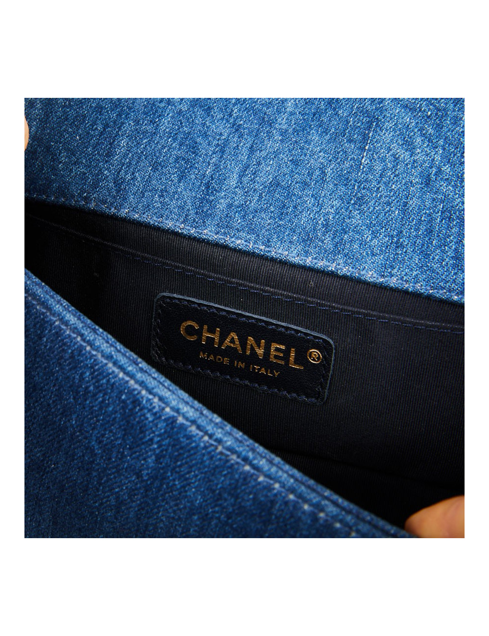 Sac Boy CHANEL patchwork jean's bleu