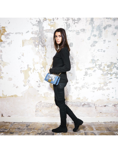 Sac Boy CHANEL patchwork jean's bleu