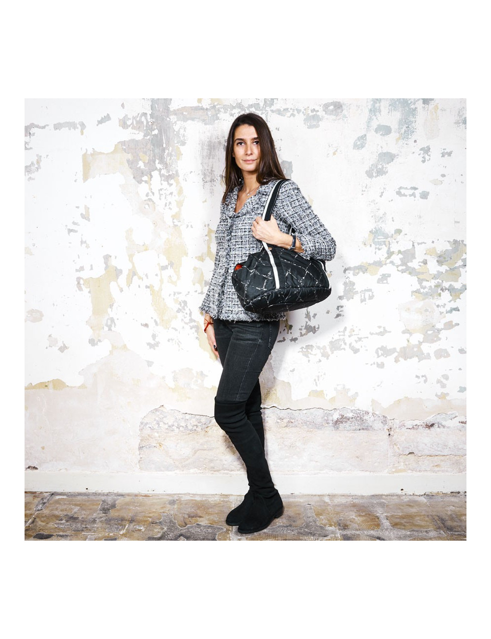 Sac pour chien CHANEL en toile noire