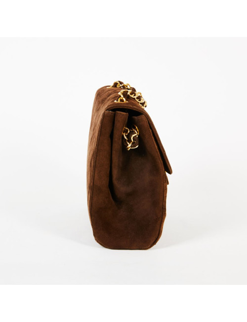 Sac bandoulière CHANEL daim marron