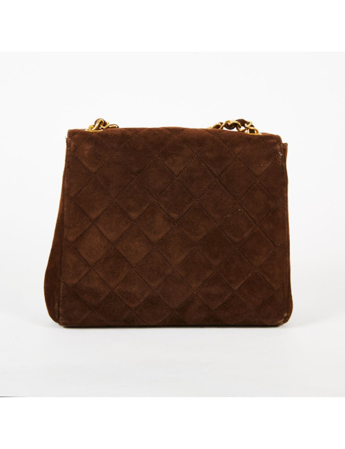 Sac bandoulière CHANEL daim marron
