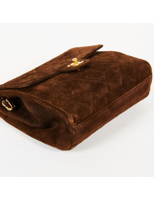 Sac bandoulière CHANEL daim marron