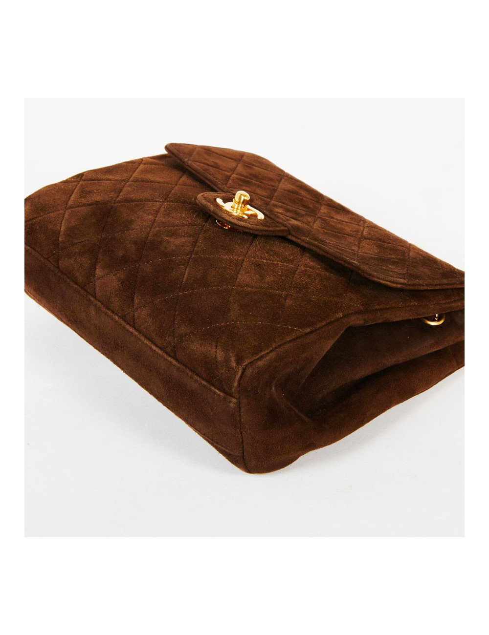 Sac bandoulière CHANEL daim marron