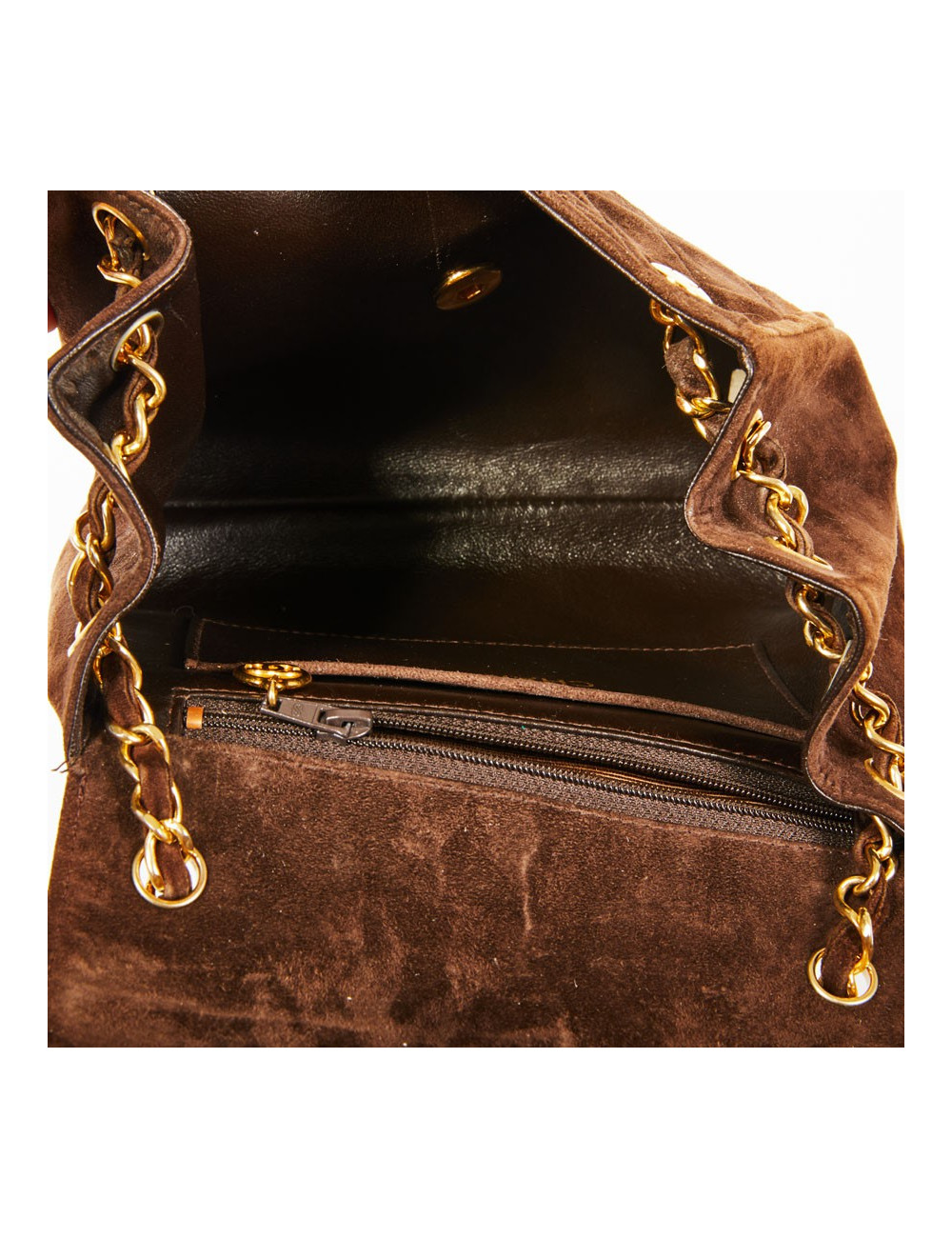 Sac bandoulière CHANEL daim marron