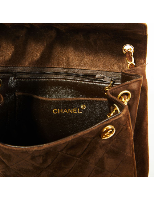 Sac bandoulière CHANEL daim marron