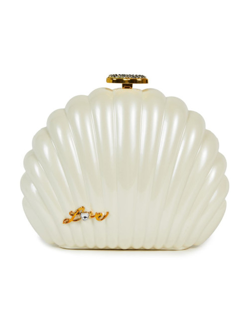 Sac CHANEL plexi coquillage beige  "Independance Day"