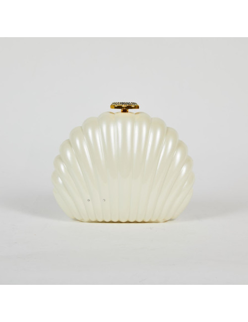 Sac CHANEL plexi coquillage beige  "Independance Day"