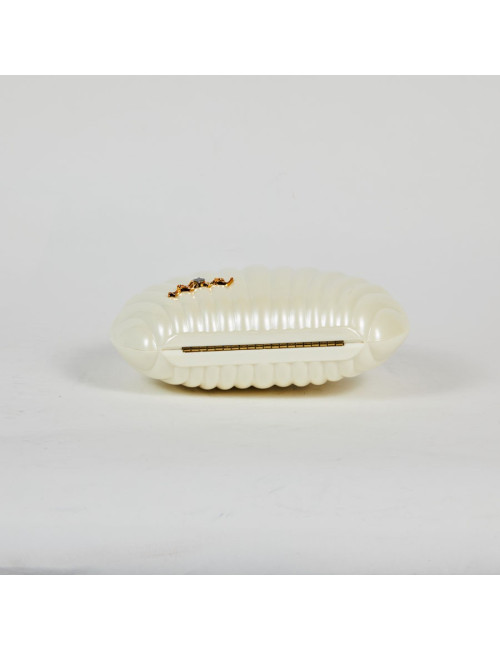 Sac CHANEL plexi coquillage blanc  nacré  "Independance Day"