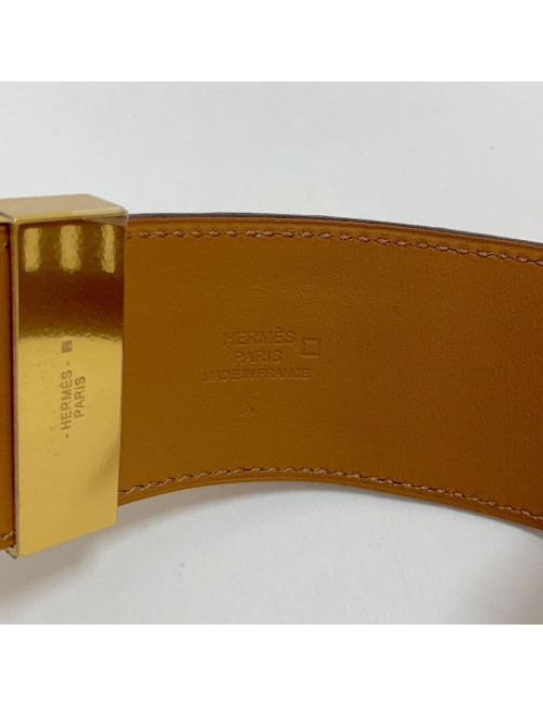 Bracelet Collier de Chien HERMES en alligator orange