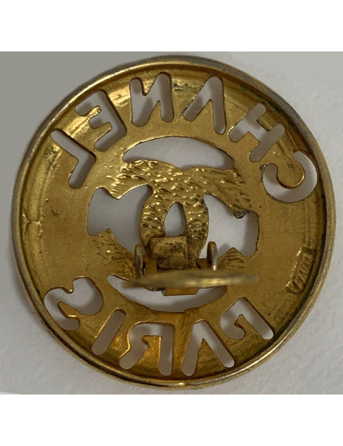 Boucle d'oreille CHANEL dorée vintage