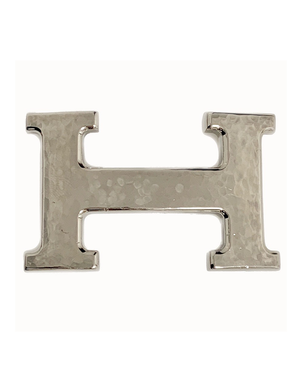 Boucle de ceinture HERMES H argent martelé