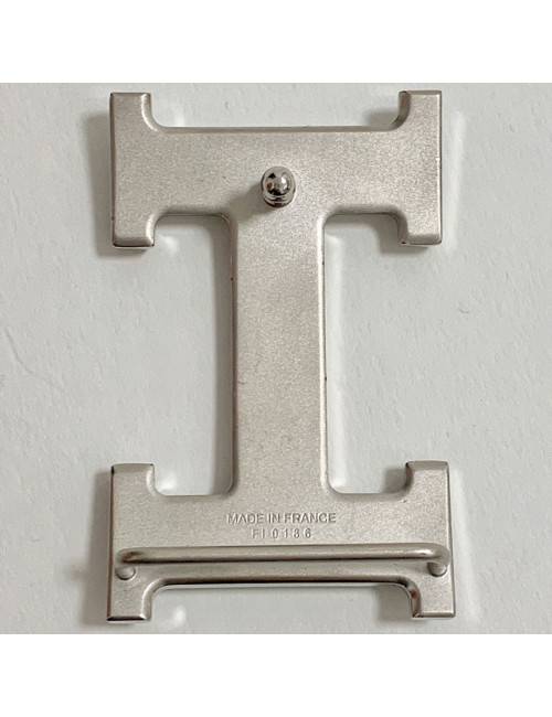 Boucle de ceinture HERMES H argent martelé