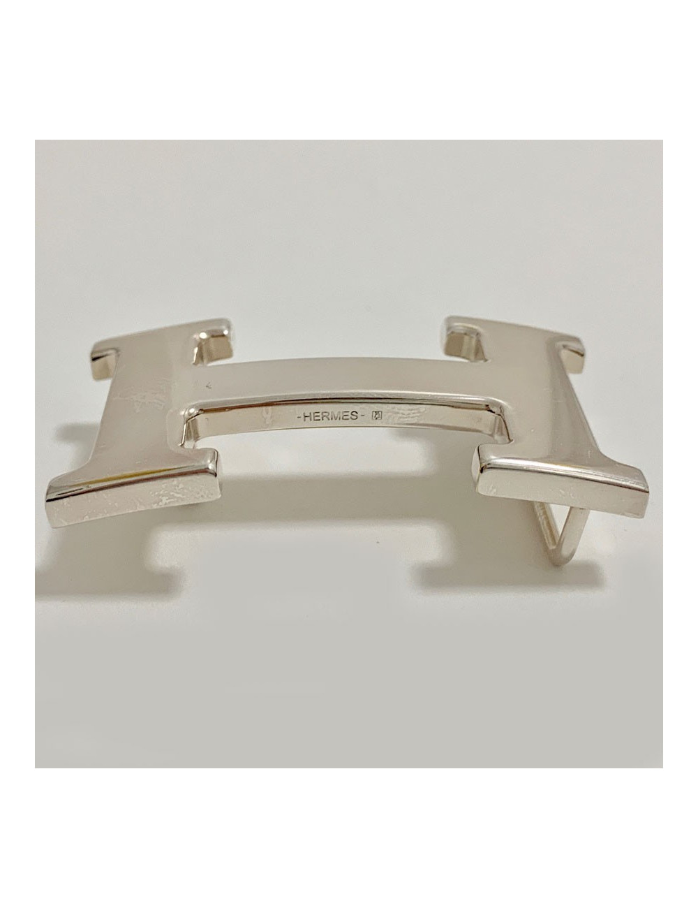 Boucles de ceinture HERMES argent palladié