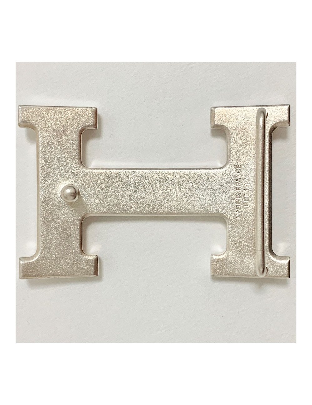 Boucles de ceinture HERMES argent palladié