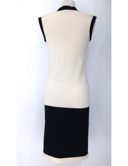 Robe CHANEL beige et noire T 36