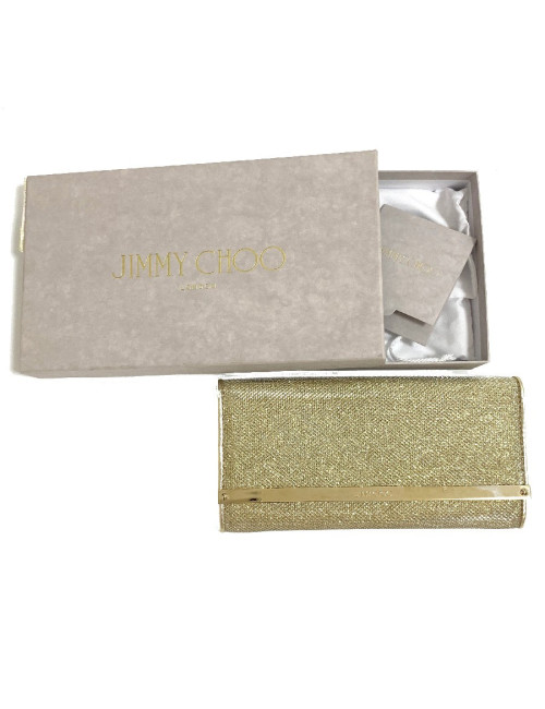Pochette 'Milla' JIMMY CHOO en cuir lamé doré
