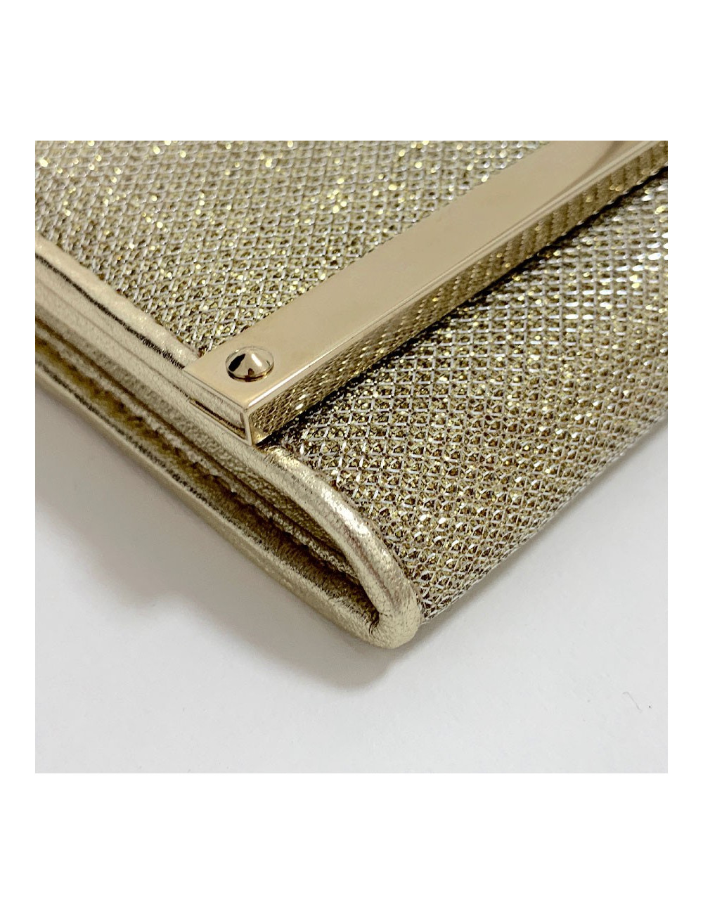 Pochette 'Milla' JIMMY CHOO en cuir lamé doré