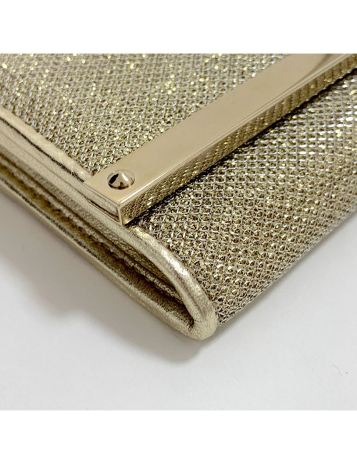 Pochette 'Milla' JIMMY CHOO en cuir lamé doré