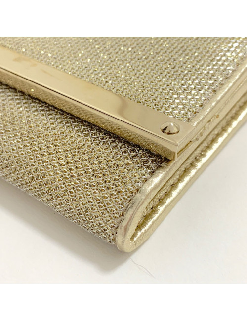 Pochette 'Milla' JIMMY CHOO en cuir lamé doré