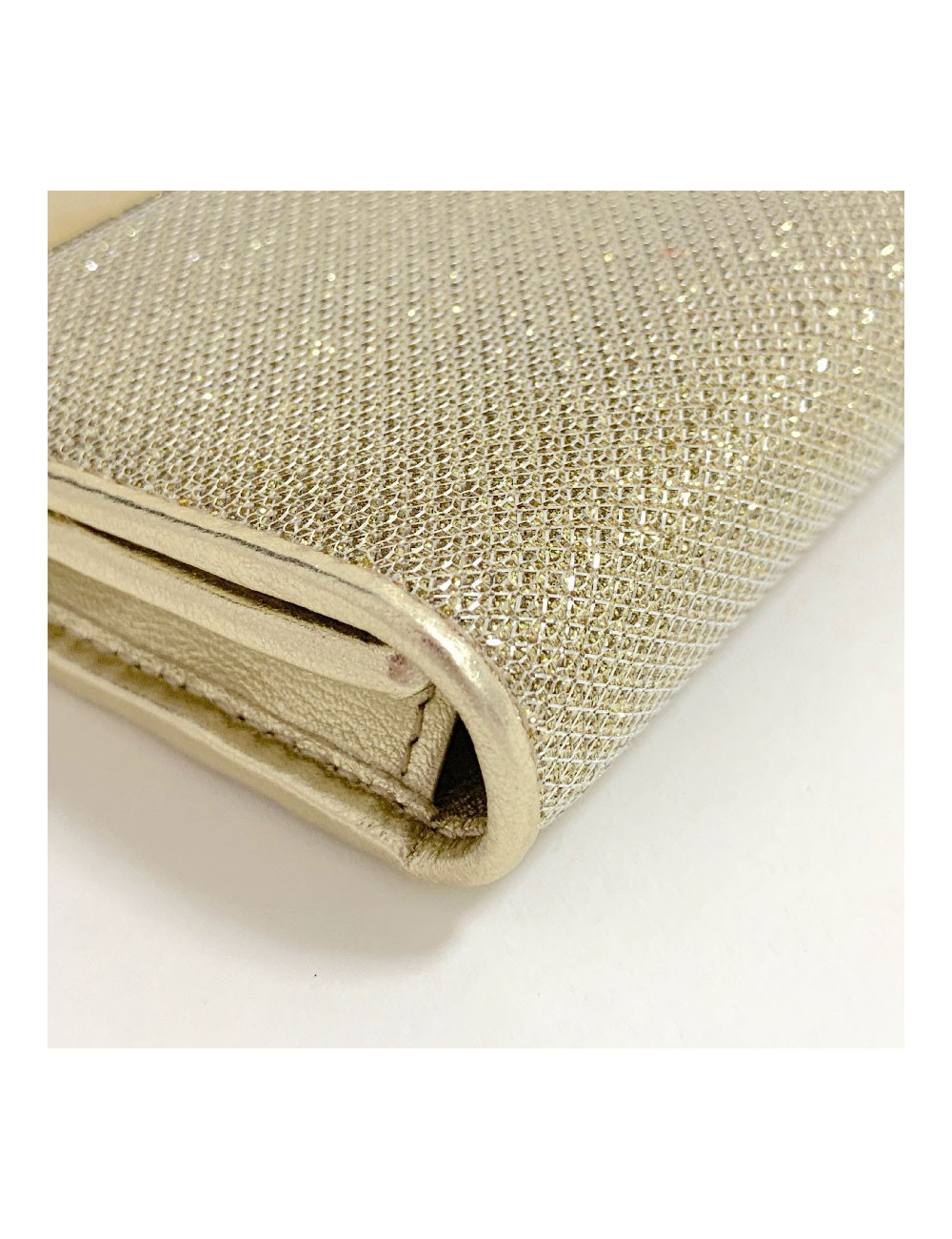 Pochette 'Milla' JIMMY CHOO en cuir lamé doré